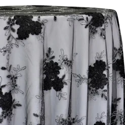 Ribbon Mesh Lace Table Linen in Black