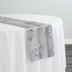 Ribbon Mesh Lace Table Runner in White