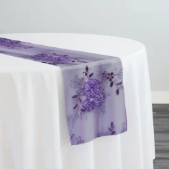 Ribbon Mesh Lace Table Runner in Purple