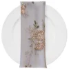 Ribbon Mesh Lace (w/ Poly Lining) Table Napkin in Champagne