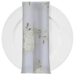 Ribbon Mesh Lace (w/ Poly Lining) Table Napkin in Ivory