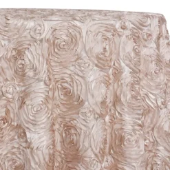 Rose Satin (3D) Table Linen in Champagne 340
