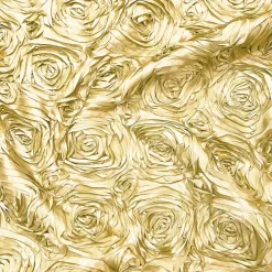 Rose Satin (3D) Table Linen in Gold