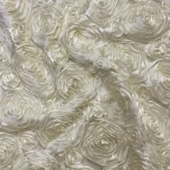 Rose Satin (3D) Table Linen in Ivory 113