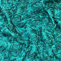 Rose Satin (3D) Table Linen in Jade