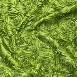 Rose Satin (3D) Table Linen in Lime