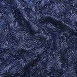 Rose Satin (3D) Table Linen in Navy