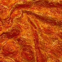 Rose Satin (3D) Table Linen in Orange