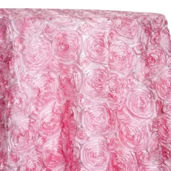 Rose Satin (3D) Table Linen in Pink D 157