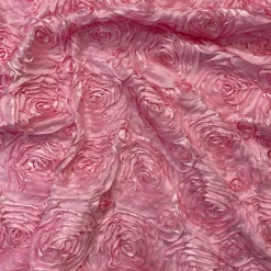Rose Satin (3D) Table Linen in Pink D 157