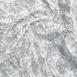 Rose Satin (3D) Table Linen in White