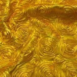 Rose Satin (3D) Table Linen in Yellow