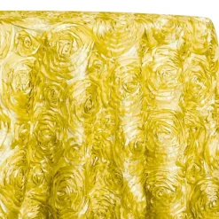 Rose Satin (3D) Table Linen in Yellow
