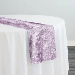 Rose Satin (3D) Table Runner in Lavender