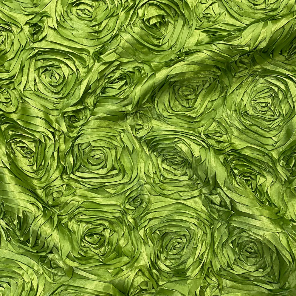 Rose Satin (3D) Table Runner in Lime