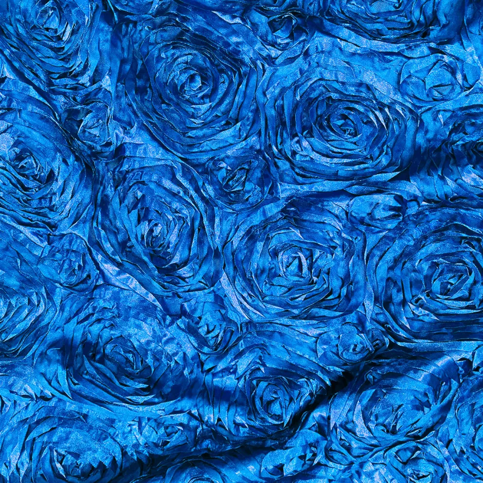 Rose Satin (3D) Table Runner in Peacock
