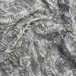 Rose Satin (3D) Table Runner in Silver