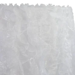 Ruffled Organza Table Linen in White