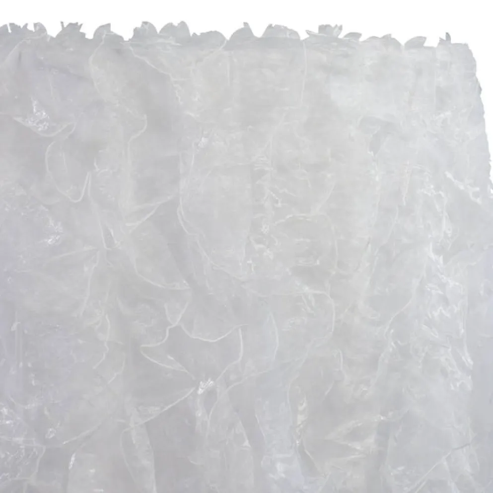 Ruffled Organza Table Linen in White