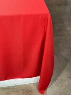 Rustic Linen Table Linen in Red
