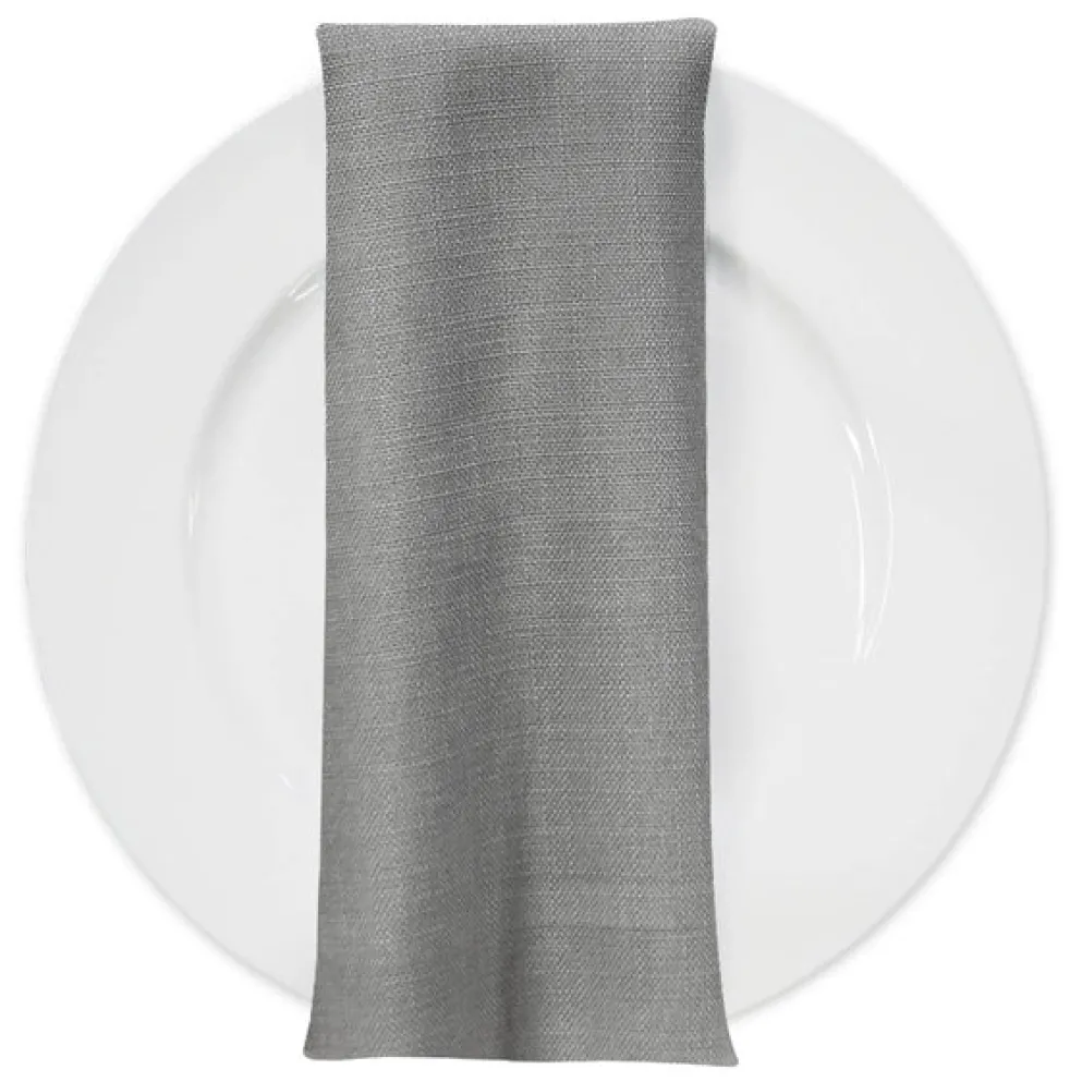 Rustic Linen Table Napkin in Silver