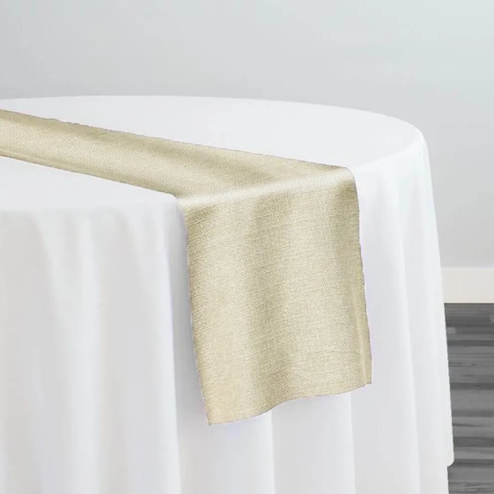 Rustic Linen Table Runner in Ivory