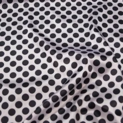 Satin Polka Dot Table Linen in Black and White