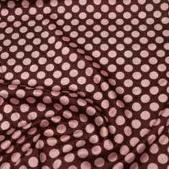 Satin Polka Dot Table Linen in Pink and Brown