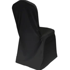 Scuba (Wrinkle-Free) Fitted Banquet Chair Cover in Black