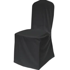 Scuba (Wrinkle-Free) Fitted Banquet Chair Cover in Black
