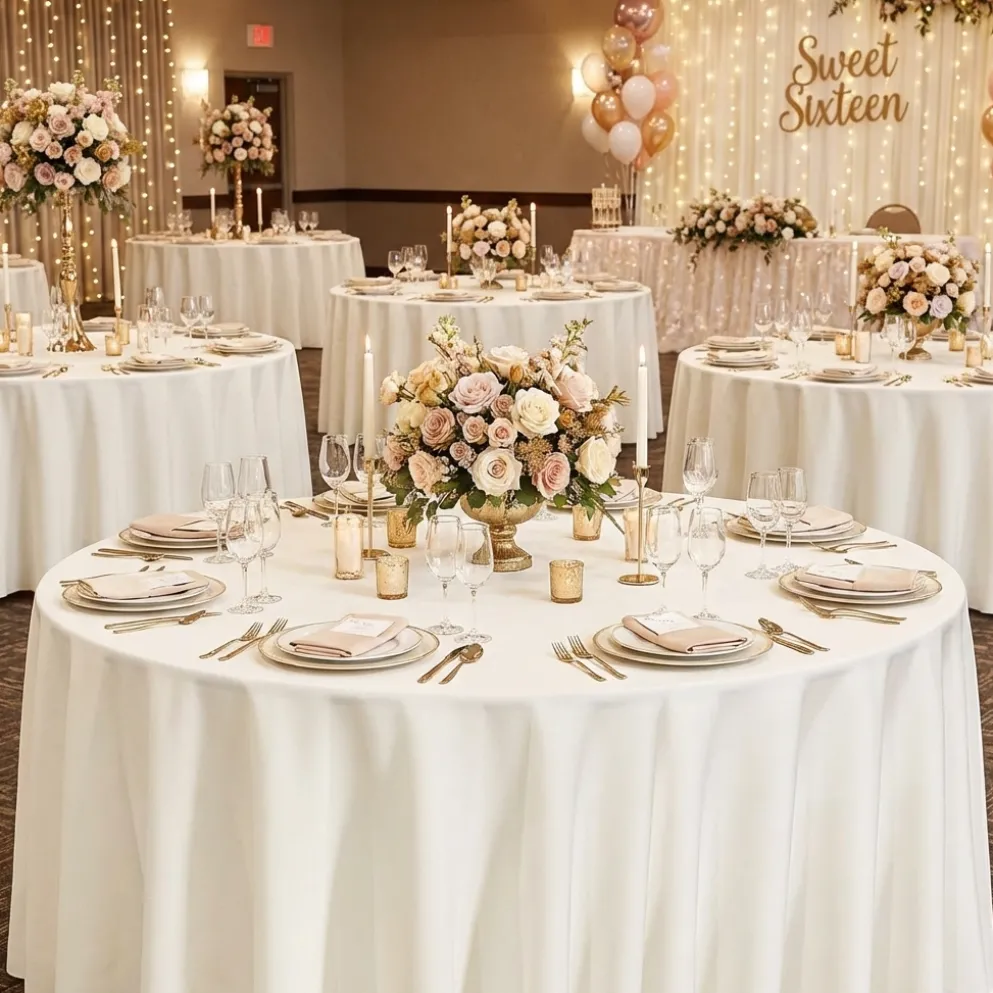 Scuba (Wrinkle-Free) Table Linen in Off White