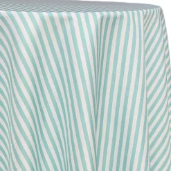 Seersucker (Poly Print) Table Linen in Teal Green