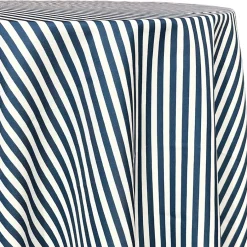 Seersucker (Poly Print) Table Linen in Navy