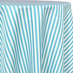 Seersucker (Poly Print) Table Linen in Turquoise