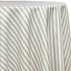 Seersucker (Poly Print) Table Linen in Taupe