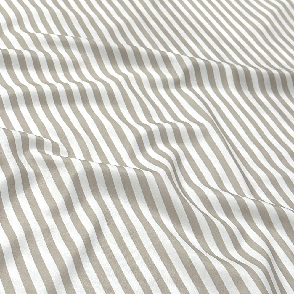 Seersucker (Poly Print) Table Linen in Taupe