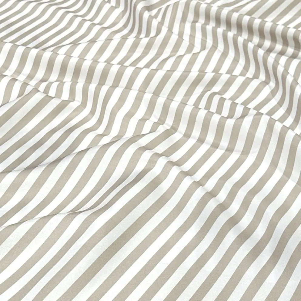 Seersucker (Poly Print) Table Linen in Taupe