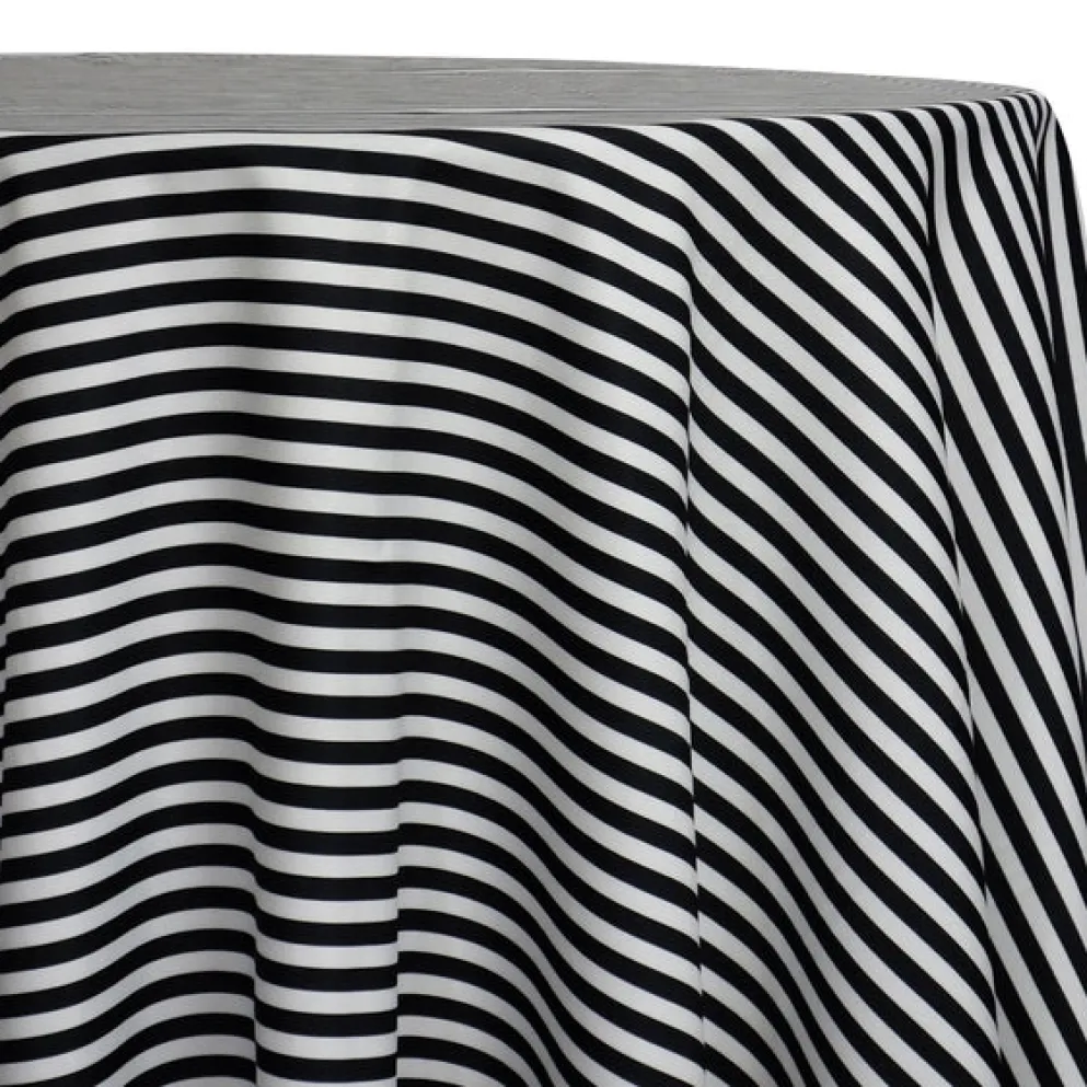 Seersucker (Poly Print) Table Linen in Black