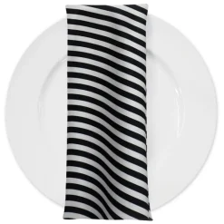 Seersucker (Poly Print) Table Napkin in Black