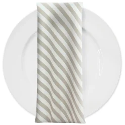 Seersucker (Poly Print) Table Napkin in Taupe