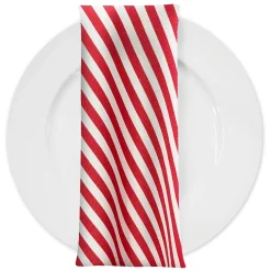 Seersucker (Poly Print) Table Napkin in Red
