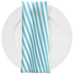 Seersucker (Poly Print) Table Napkin in Turquoise