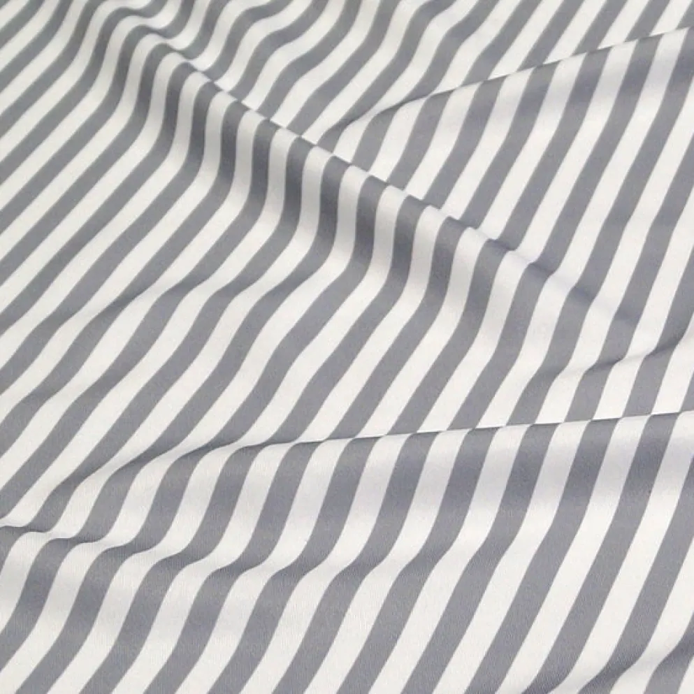 Seersucker (Poly Print) Table Runner in Silver