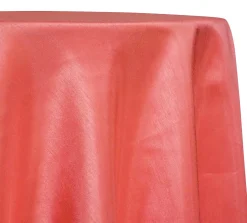 Shantung Satin (Reversible) Table Linen in Coral