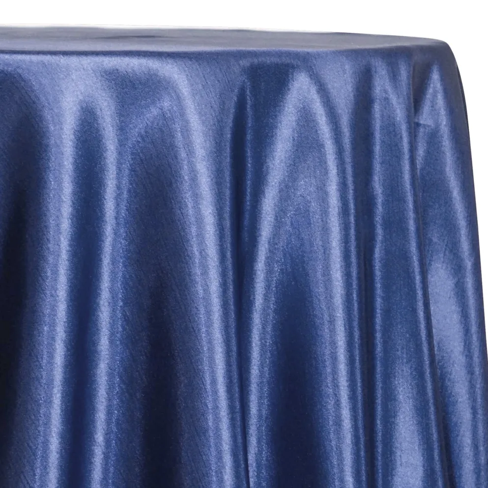 Shantung Satin (Reversible) Table Linen in Navy