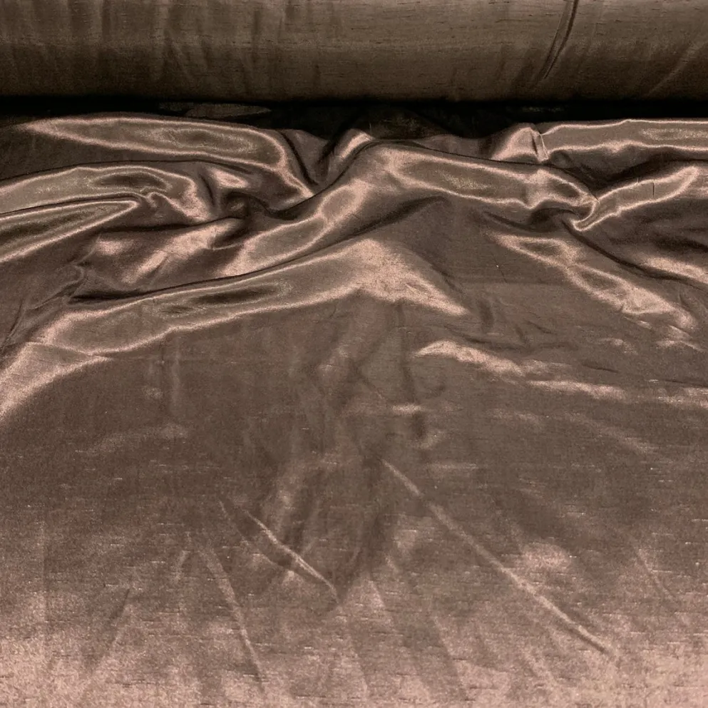Shantung Satin (Reversible) Table Linen in Brown