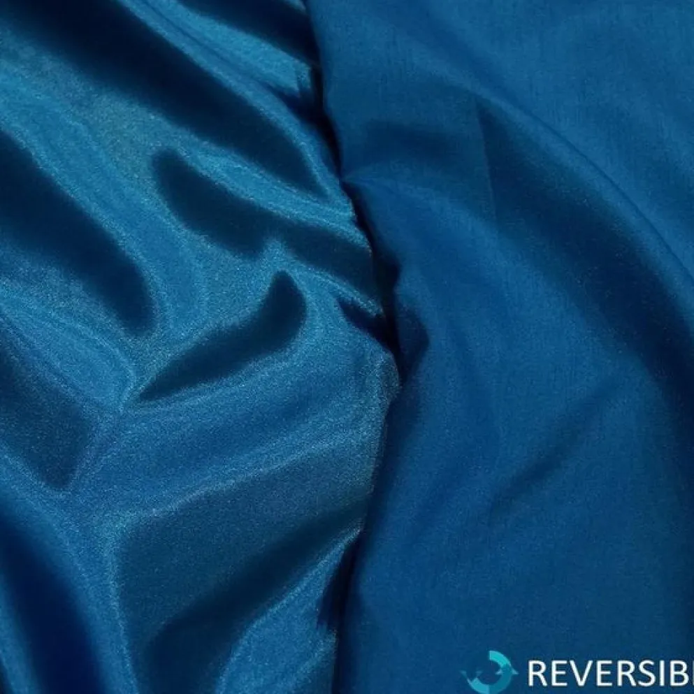 Shantung Satin (Reversible) Table Linen in Ocean Blue