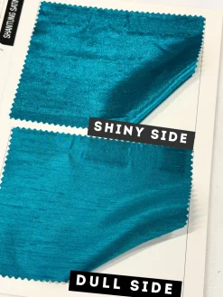 Shantung Satin (Reversible) Table Linen in Teal