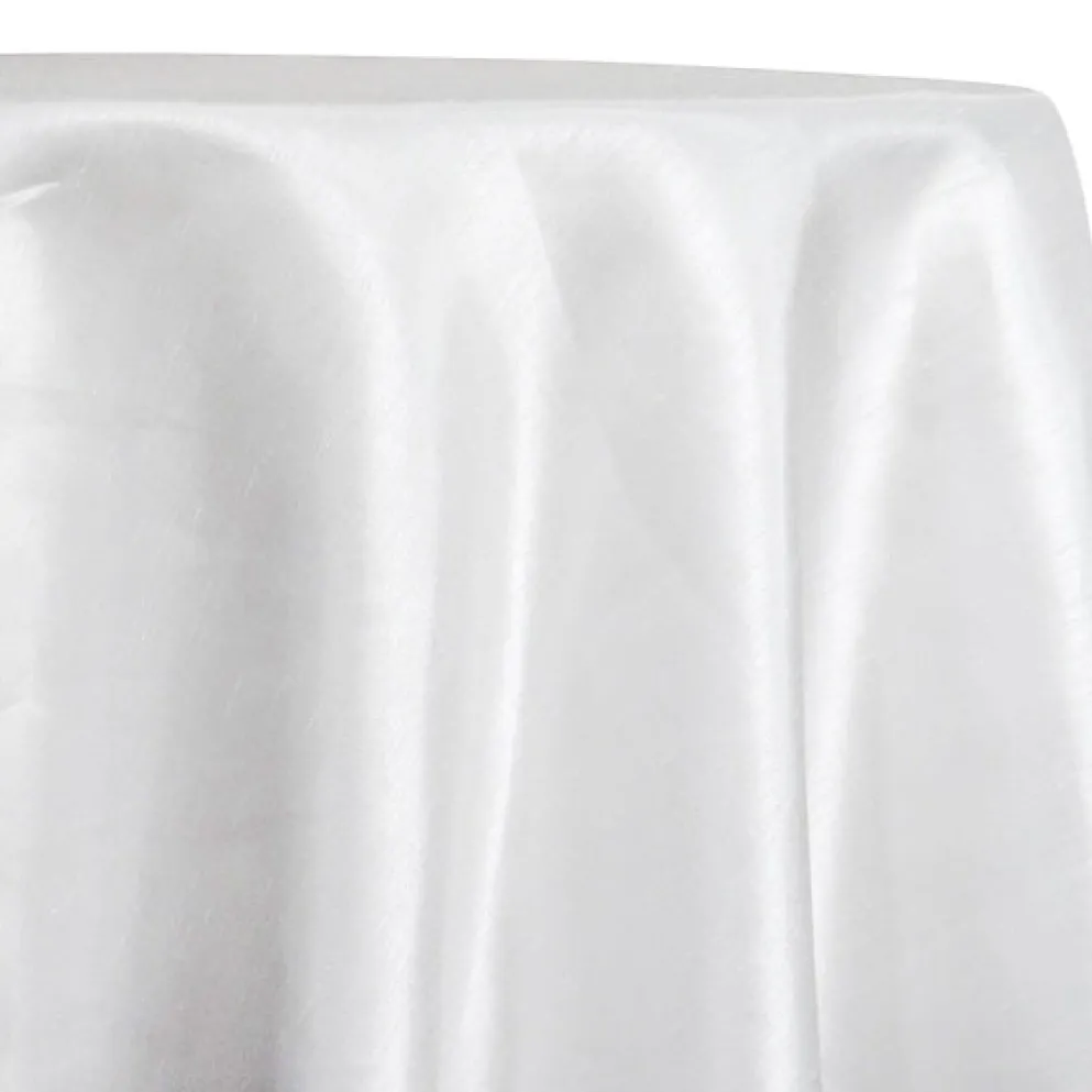 Shantung Satin (Reversible) Table Linen in White