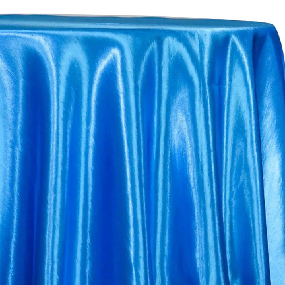 Shantung Satin (Reversible) Table Linen in Turquoise